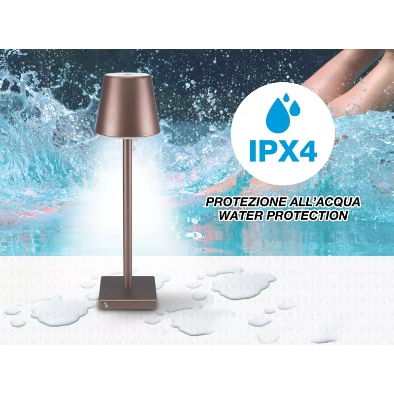 Lámpara de mesa recargable Beper P201UTP103, interruptor táctil, 2 W