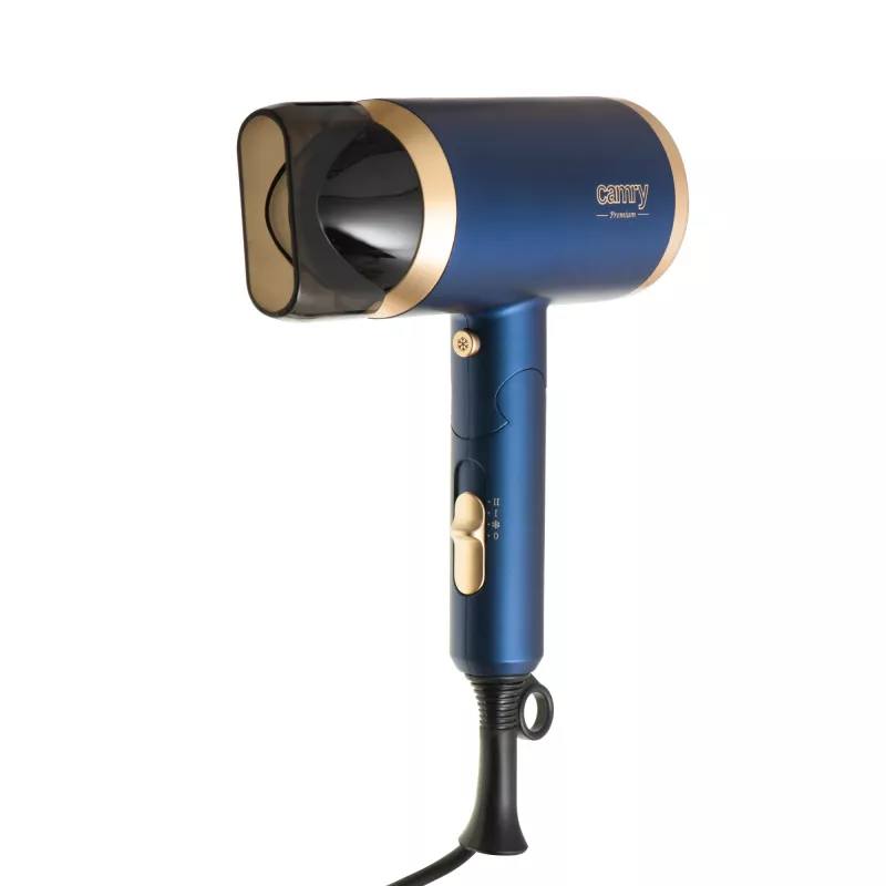 Camry | Secador de pelo | CR 2268 | 1800 W | 2 niveles de temperatura | Función iónica | Boquilla difusora | Azul/Oro