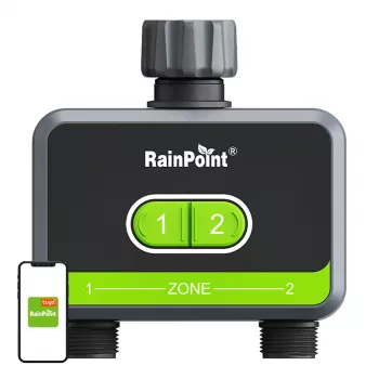 Control de riego RainPoint HTV210B 2 zonas con control por app (modelo HTV210B)