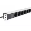 Regleta de enchufes Digitus con perfil de aluminio, 8 tomas de seguridad, cable de 2 m, conector IEC C20