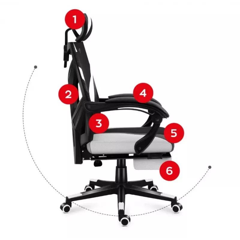 Silla gaming Huzaro Combat 5.0 blanca