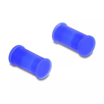 Tapa antipolvo para puertos DELOCK 60672 para conectores DL4, silicona, azul, 14×27×14 mm, pack de 10