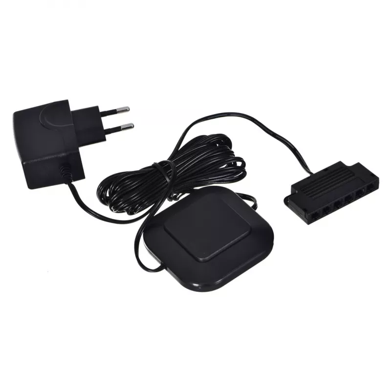 Luz LED para estante cama meble 2LED azul, rectangular, montaje en superficie, transparente/negro