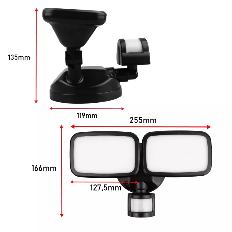 Lámpara de pared LED MACLEAN MCE524 con detector de movimiento PIR, modelo MCE524 B