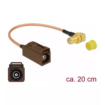 Cable coaxial DeLOCK 89684 RG-316 0,2 m FAKRA F SMA negro marrón dorado amarillo