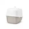 Arenero cubierto para gatos Savic Nestor Jumbo, plástico, 66,5×48,5×46,5 cm, café/blanco
