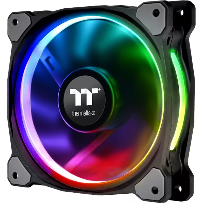 Ventilador para radiador Thermaltake Riing Plus 14 LED RGB TT Premium Edition CL-F056-PL14SW-A, 140 mm, pack de 3 con controlador, negro