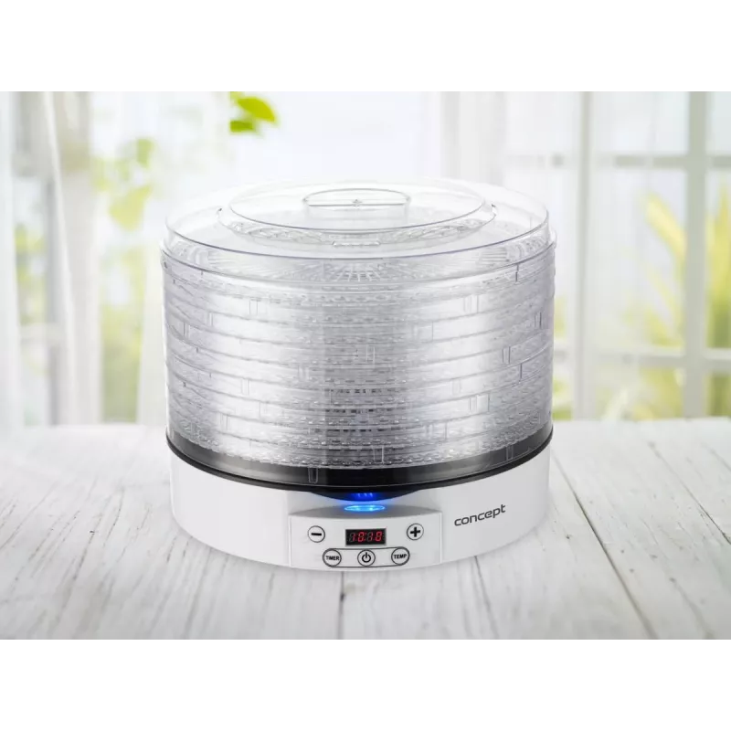 Deshidratador de alimentos Concept Solution SO2020, 500 W, pantalla LED, plata, 220–240 V, 3,3 cm de diámetro de rejilla
