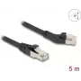 Cable de red DeLOCK RJ45 Cat.6A acodado 45° a la izquierda a recto 5 m negro