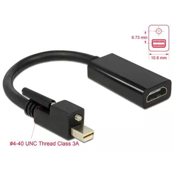 Adaptador de cable de vídeo DeLOCK 62640 Mini DisplayPort a HDMI 0,25 m negro