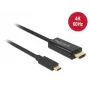 Adaptador de cable de vídeo DeLOCK 85292 USB Type-C a HDMI 3m Negro
