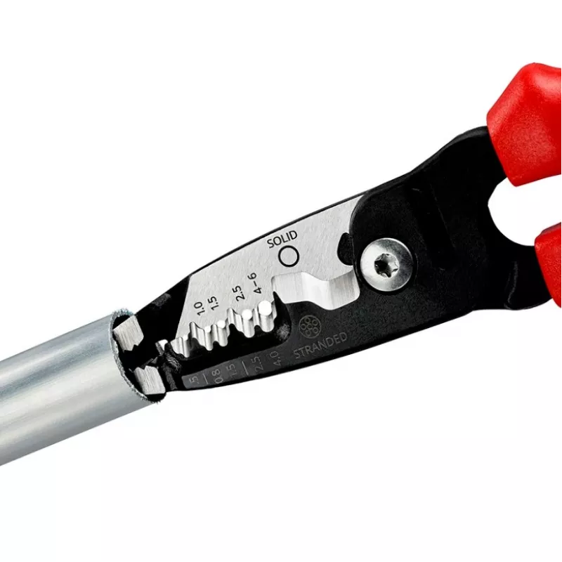 Knipex 13 72 200 ME pelacables negro, azul, rojo, acero inoxidable