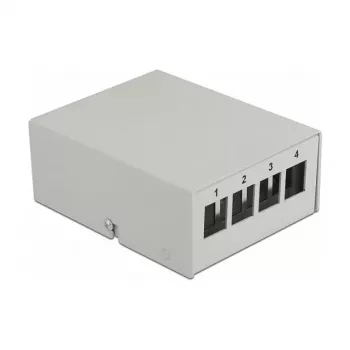 Panel de parcheo Keystone DeLOCK 43407 4 puertos gris