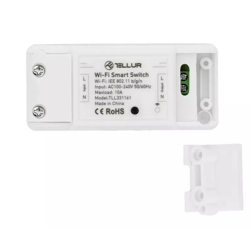 Interruptor WiFi en línea Tellur TLL331161 2200W — relé inteligente en línea para lámparas y dispositivos
