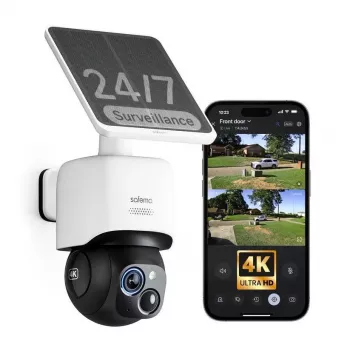 Safemo ST1 SolarCam vídeo 4K UHD, zoom 8x, visión 132°, visión nocturna, Wi-Fi 2,4 GHz, 3W solar, blanco