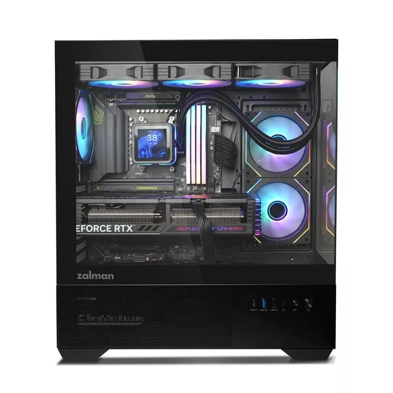 Caja de PC CHRONIX V2 Mid Tower ventiladores ARGB x3 negra