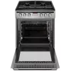 Cocina eléctrica-gas AMICA 58468 con 4 quemadores, Acero inoxidable, Clase energética A