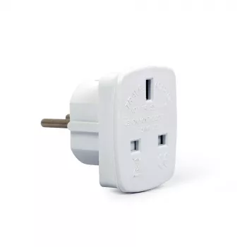 Gembird Cablexpert a-AC-UKEU-001 - fuente de alimentación - conector macho (S) a conector hembra (W) - blanco - Reino Unido, Europa (a-AC-UKEU-001)