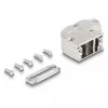 DeLOCK 67028 carcasa D-Sub para conector macho / hembra de 9 pines con soporte metálico, acodada 90°, aleación de zinc