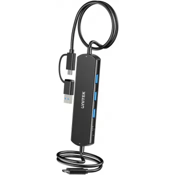 Hub KVM Unitek U1344ABK01 — 10 Gbit/s, conmutación entre 2 hosts, 3× puertos USB-A