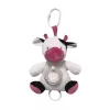 Carillón TULILO modelo vaca, acabado blanco-burdeos, 18 cm