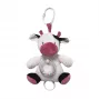 Carillón TULILO modelo vaca, acabado blanco-burdeos, 18 cm