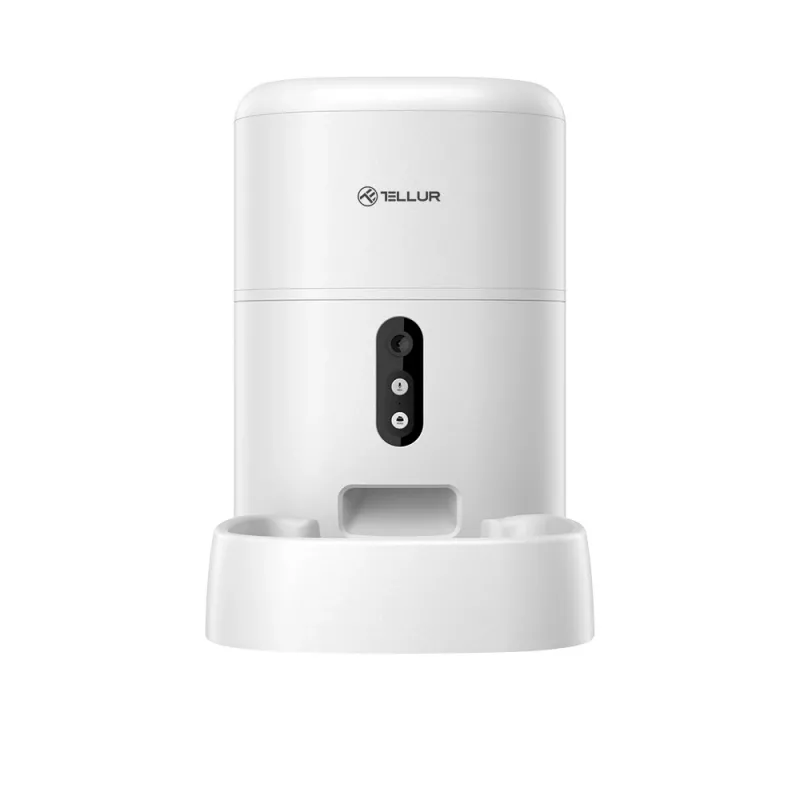 Comedero automático Tellur TLL331461 con cámara UltraHD, 4 l, blanco