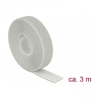 Cinta de velcro DELOCK 18279 — gris, 20 mm × 3 m, 1 unidad
