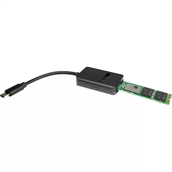 INTER-TECH Adaptador M.2 a USB Type-C K-1696-P2, conector hembra M.2, conector macho USB-C, 5V, 37×54×12 mm, negro