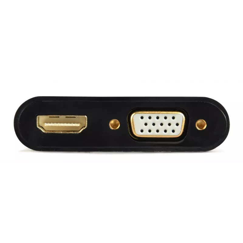 Adaptador de cable de vídeo GEMBIRD A-VGA-HDMI-02 0,15 m — HDMI + VGA (D-Sub) hembra a VGA (D-Sub) macho, negro
