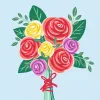 Set de pintura Ravensburger CreArt – Rosenbouquet, set de pintar por números (modelo 25520)