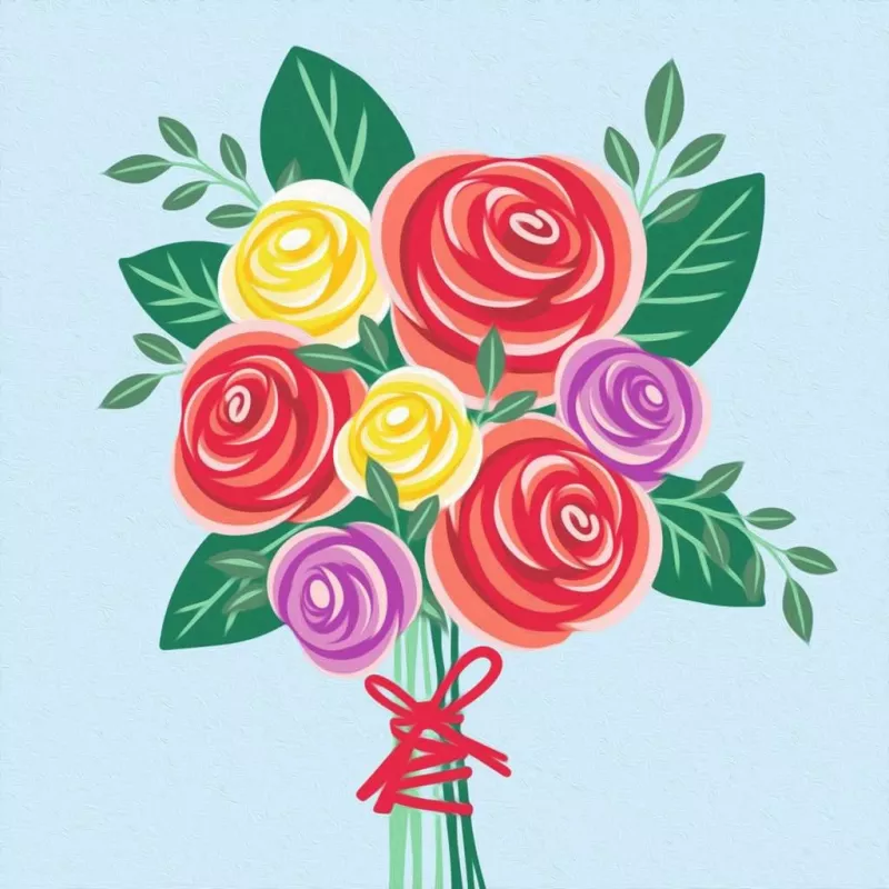 Set de pintura Ravensburger CreArt – Rosenbouquet, set de pintar por números (modelo 25520)