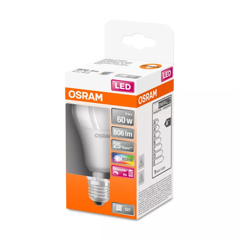 Bombilla LED Star+ Classic A RGBW FR 60 regulable 9W/827 E27 con mando a distancia | 9 W | RGBW