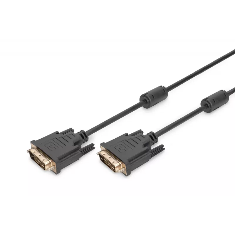 DIGITUS - Cable DVI - Dual Link - DVI-D (M) - DVI-D (M) - 5,0 m - encapsulado, tornillos moleteados - Negro (AK-320101-050-S)