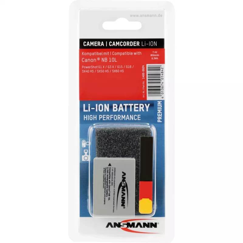 A-Can NB 10 L, batería de cámara compatible con Canon NB 10 L, Retail