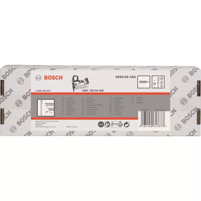Clavos de acabado Bosch 34° 1,8/15g