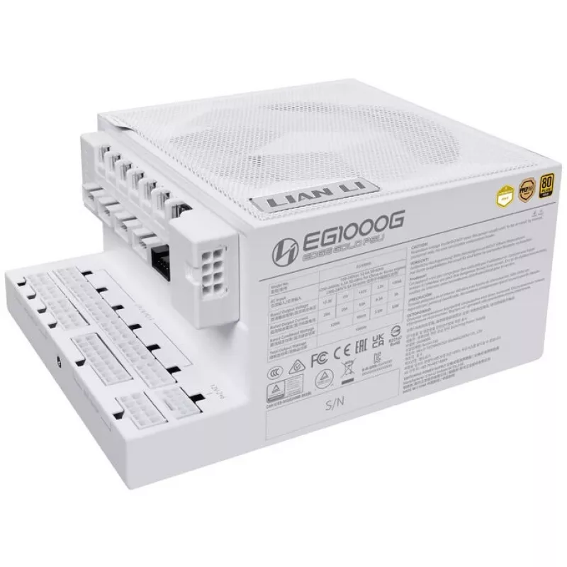 Fuente de alimentación Lian Li EDGE GOLD 1000, 1000 W, 80 PLUS Gold, ATX 3.1, PCIe 5.1, hub USB