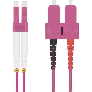 Cable de parcheo de fibra óptica helos LC–SC dúplex 50/125 µm OM4 1,5 m