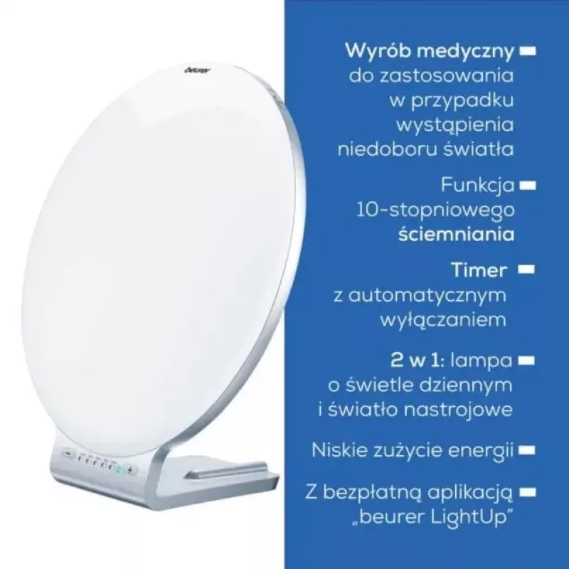 Lámpara de fototerapia Beurer TL100 – intensidad de 10.000 lux, diseño de bajo consumo