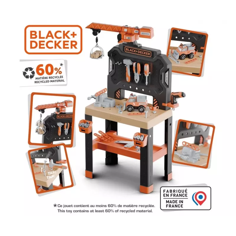 Juguete taller infantil SMOBY Bricolo Builder 7600360741 – Set de herramientas de construcción para juego de rol