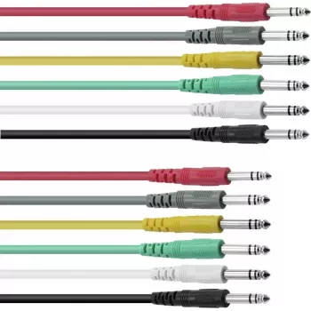 Cable de patch de audio Omnitronic 3021005P, 6 x 0,9 m, conectores jack mono de 6,3 mm (1/4 de pulgada)