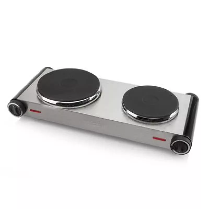 Tristar KP-6248 Placa doble de cocina, 2 zonas de cocción, mandos giratorios