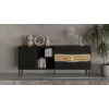 Cómoda Cama INSERTO 3D1W 190x40x80 negra + LED