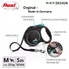 Correa retráctil flexi Black Design M — 5 m de longitud, con cinta, carga máxima 25 kg, empuñadura ergonómica