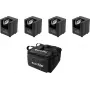 Set de luces EUROLITE 4x AKKU UP-1 con batería y Soft-Bag SB-4