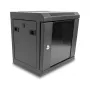 DeLOCK 43417 Armario de red de 10 pulgadas 6U con puerta de cristal, negro