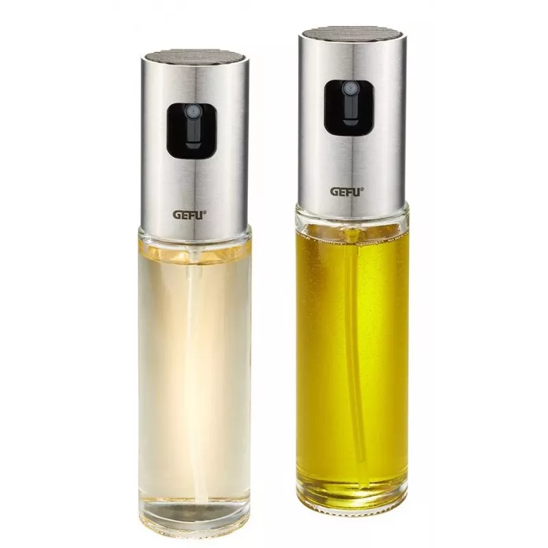 GEFU NEVA dispensador de aceite/vinagre 0,1 l botella vidrio, plástico, acero inoxidable acero inoxidable, transparente