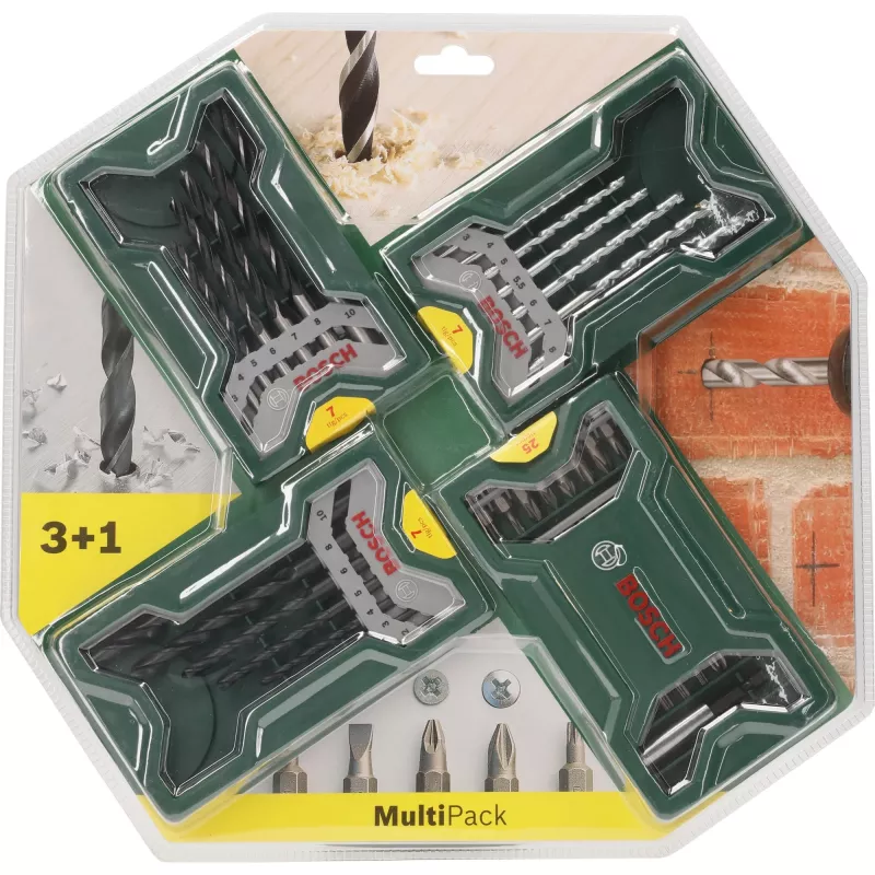 Bosch Mini X-Line Multipack 3+1 juego de brocas y puntas, 46 uds.
