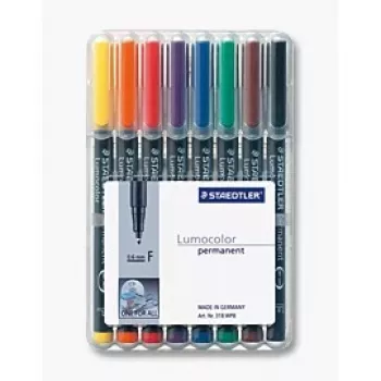Rotulador permanente Staedtler 318 WP8 negro azul marrón verde naranja rojo violeta amarillo 8 uds.