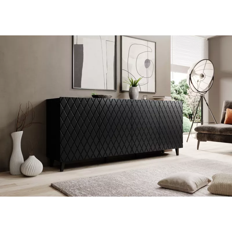 Cómoda ASTI 200x42x82 negro mate